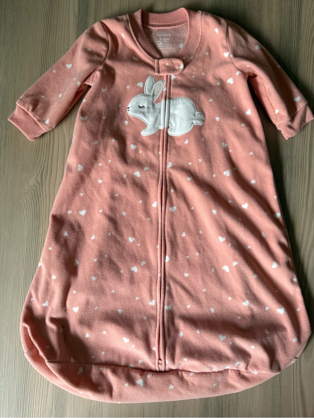 Carter's Pink Bunny Heart Sleep Sack Pajamas